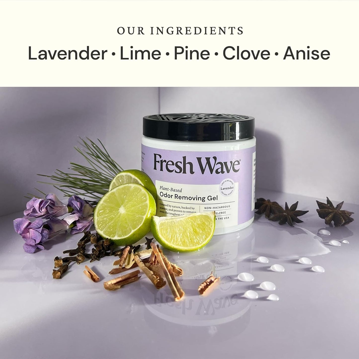 Fresh Wave Lavender Odor Removing Gel & Spray Bundle: (2) 15oz. Gels + (2) 8 fl.oz. Sprays