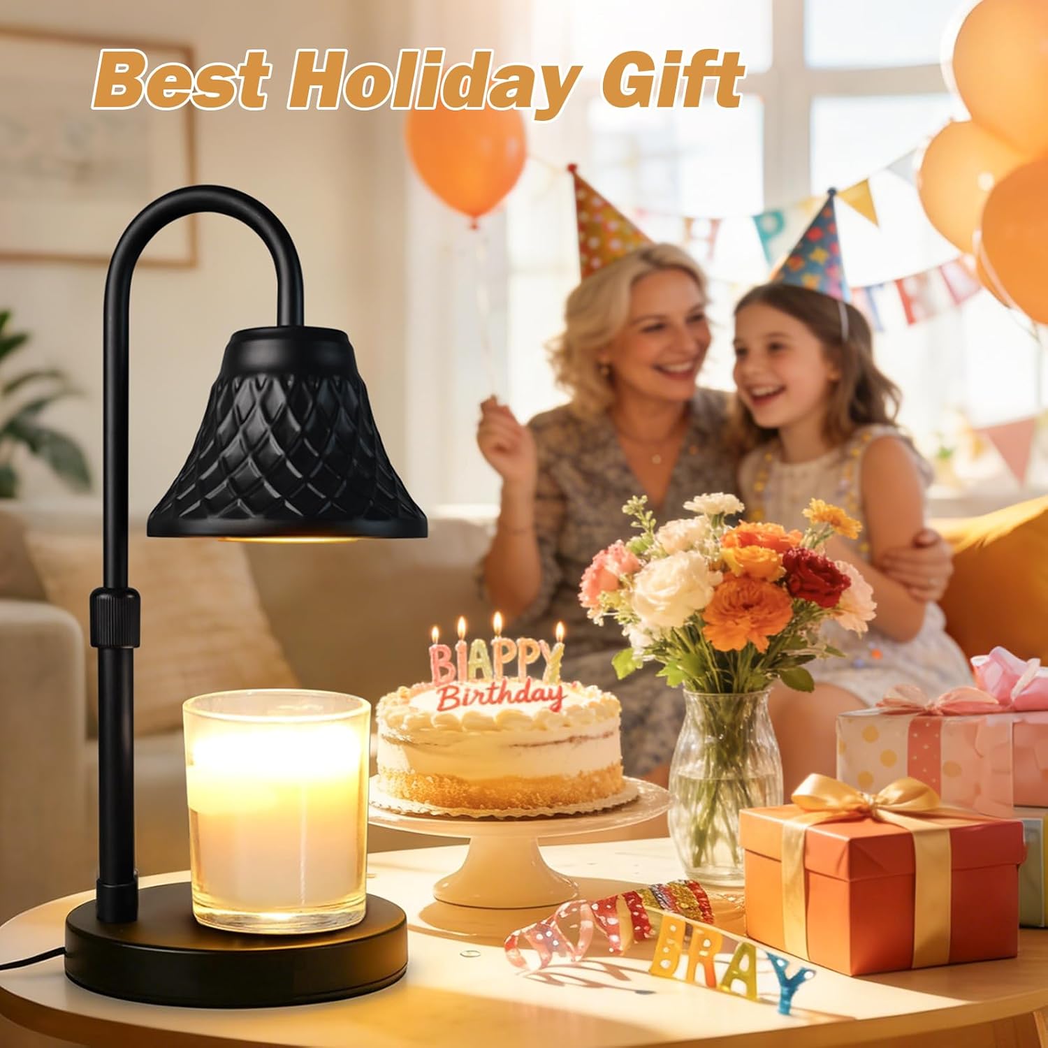 Adjustable Candle Warmer Lamp with Timer: Mothers Day Gifts Lamp fits All Candle Jar Home Decor - Wax Warmer for Scented Wax - Birthday Gifts for Women