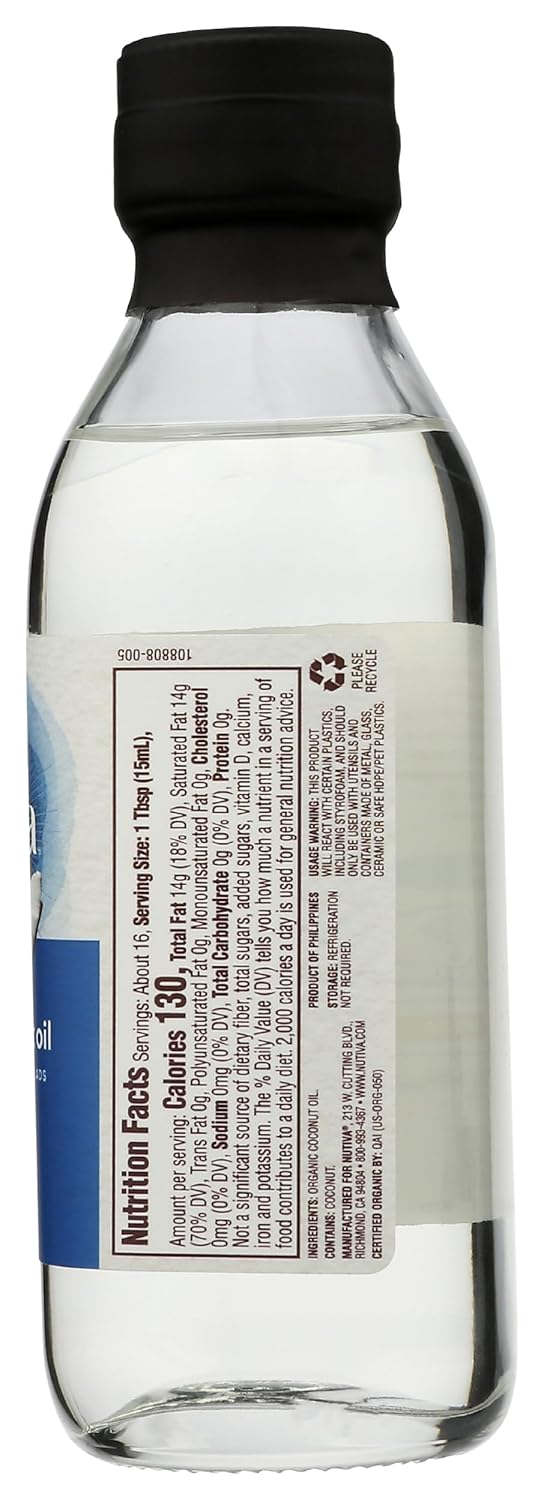 Nutiva, Oil Coconut Organic, 8 Fl Oz