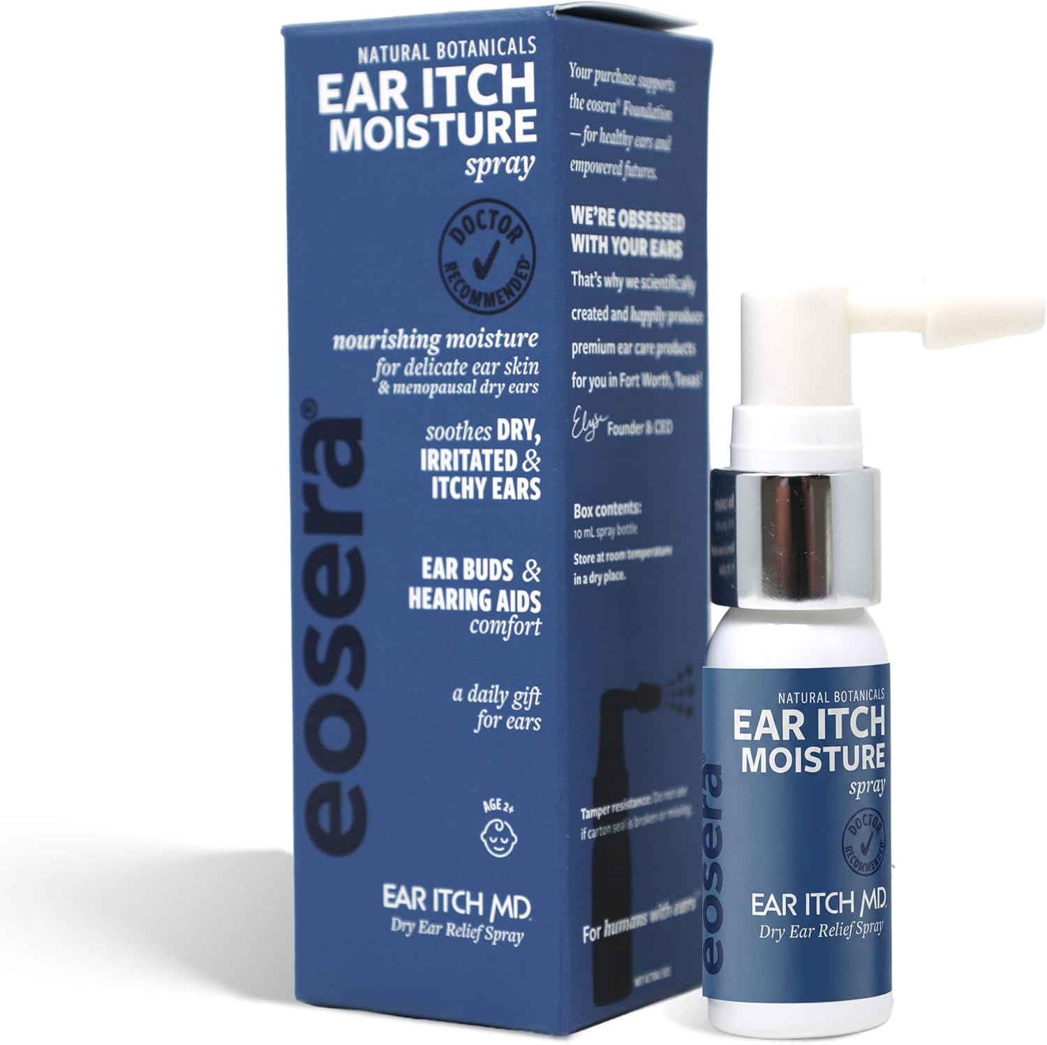 eosera Ear Itch MD Dry Ear Relief Oil Spray - 17 mL - Soothes Dry, Itchy Ears - Anti-Itch Spray for Allergies, Psoriasis, Dermatitis, and Eczema Relief - Works for Earbud and Hearing Aid Users