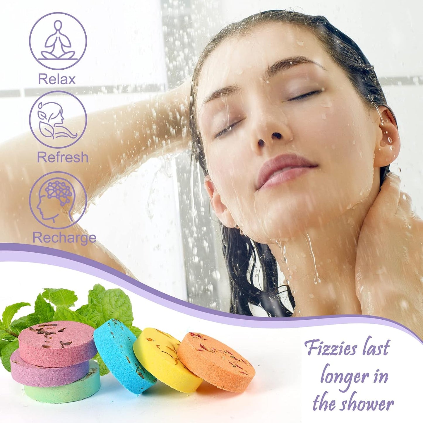Shower Steamers Aromatherapy Shower Bombs Christmas Self Care Relaxation Gifts for Women and Men Includes Eucalyptus for Shower -XL 6packs