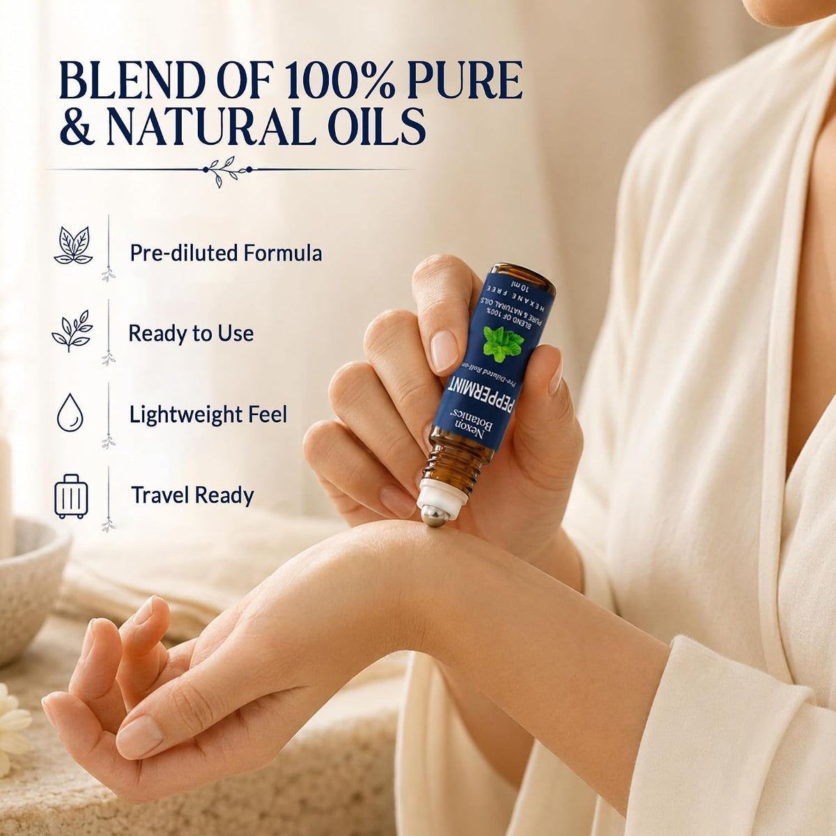 Peppermint Essential Oil Roll-On 10 ml for Skin