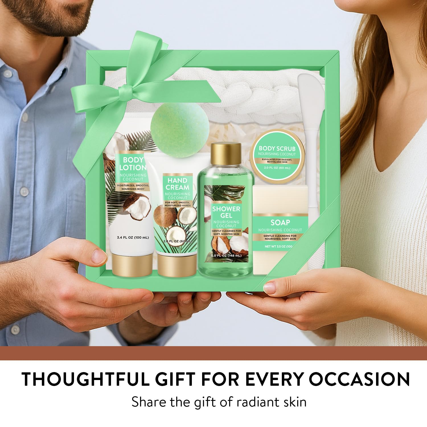 Spa Luxetique Gifts for Women 8pcs Bath and Body Works Gift Set for Women Tropical Coconut Spa Gift for Womens Birthday Gift for Womens Daughter Mom Wife Girlfriend