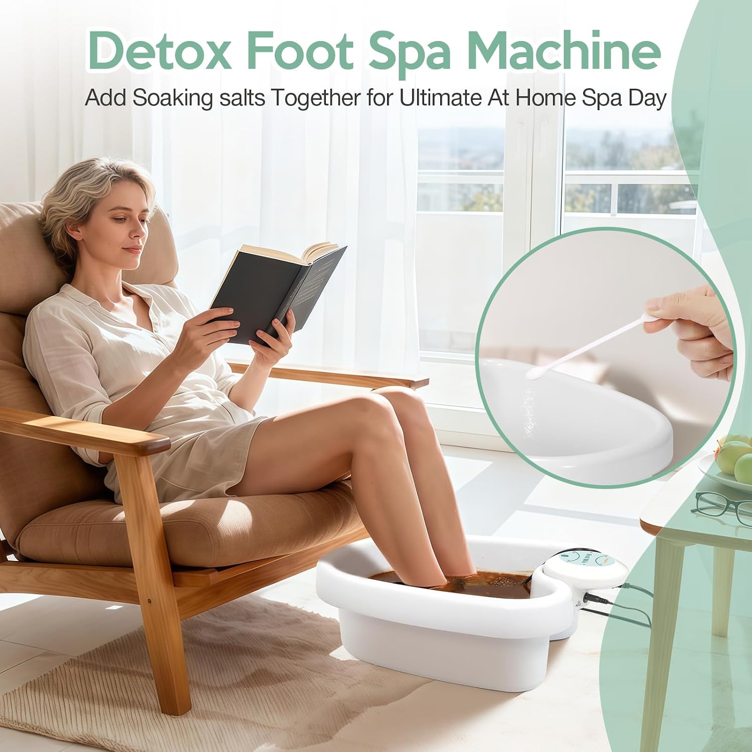 Ionic Foot Bath Detox Machine, Ion Foot Detox Spa for Home Use Beauty Salon Beauty SPA Club with 100 Liners, Zipper Carrying Bag | Detoxifying & Convenient