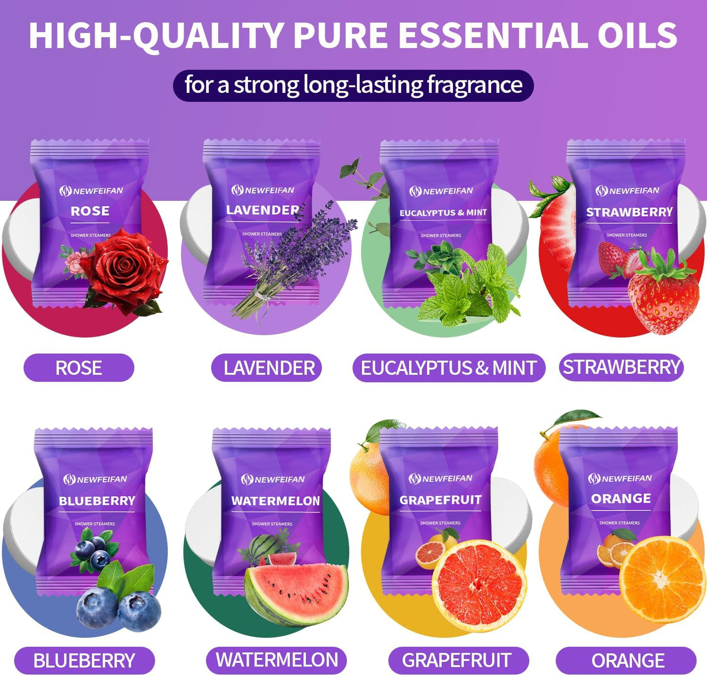 Shower Steamers Aromatherapy, 8-Pack Shower Bombs | Christmas Stocking Stuffers for Adults Women Men Teens White Elephant Birthday Gifts, Organic Essential Oil Home Spa Relaxing