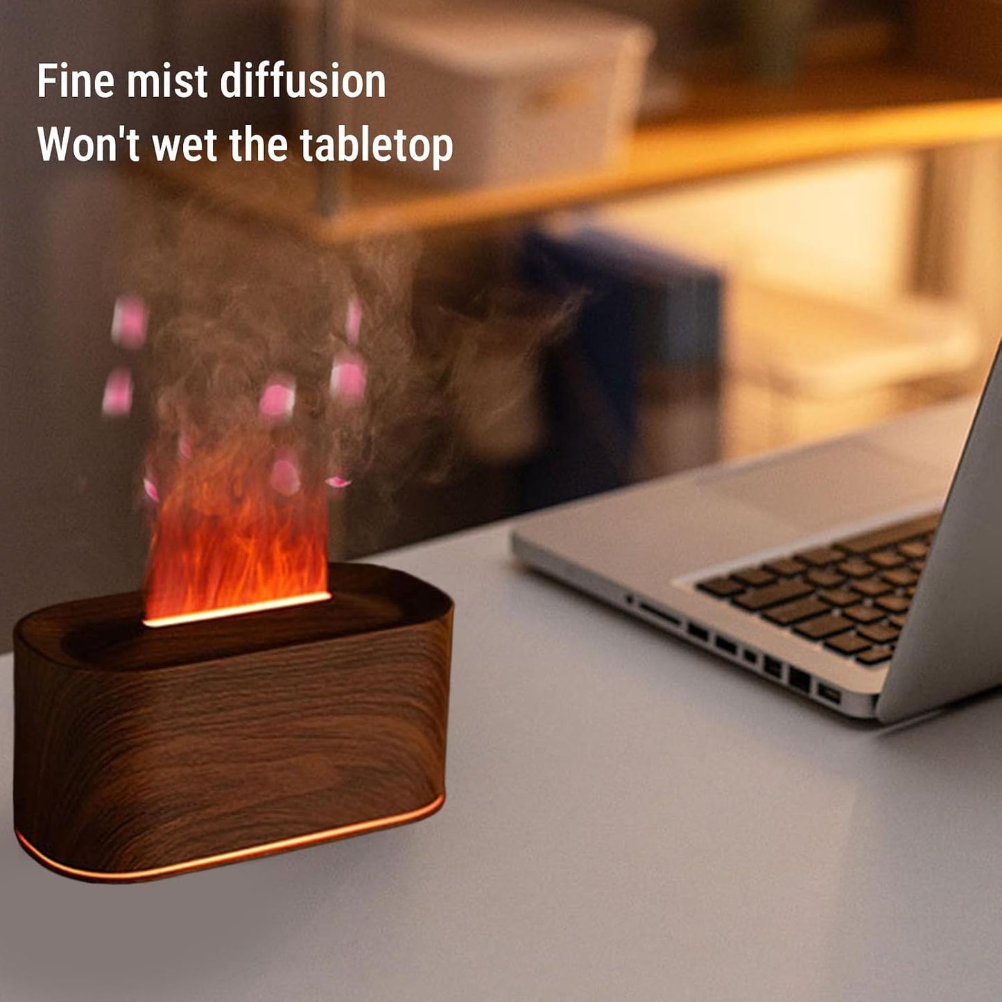 Generic Essential Oil Diffuser, 220ml Ultrasonic Aromatherapy Diffuser, 7 Color Light Humidifier with Dark Wood Grain, Ideal for Home, Office & Bedroom (Dark Wood Grain)