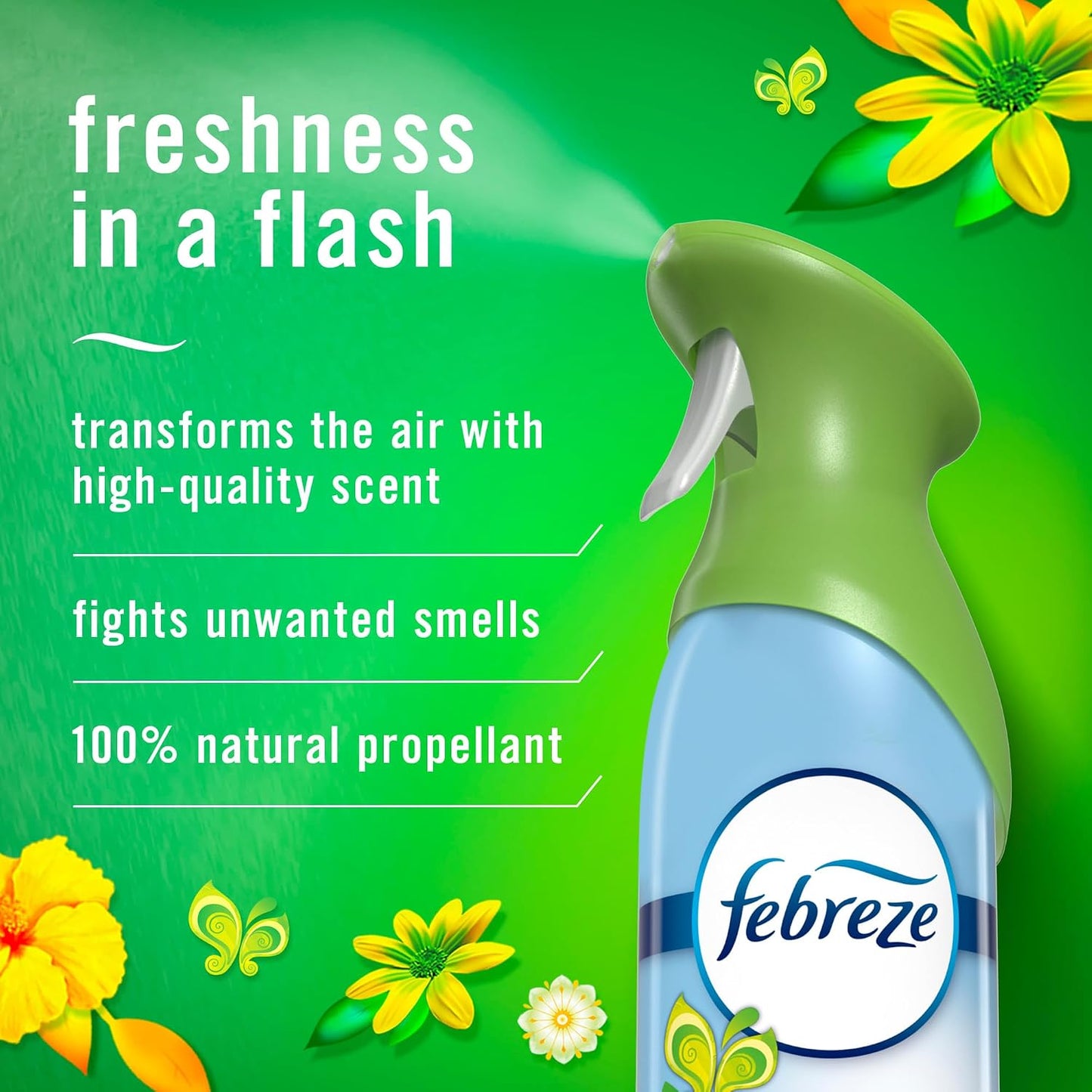 Febreze Air Mist Air Freshener Spray, Odor-Fighting Room Spray, Air Fresheners for Home and Bathroom and Kitchen, Aerosol Can, Gain Original Scent, 8.8oz, (Pack of 6)