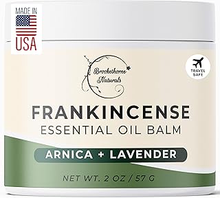 Brookethorne Naturals Frankincense Balm | Frankincense Essential Oil Balm for Skin Hydration | Soothing Muscle & Joint Support | Boswellia Extract, Arnica Montana, Castor Oil & Lavender 2oz