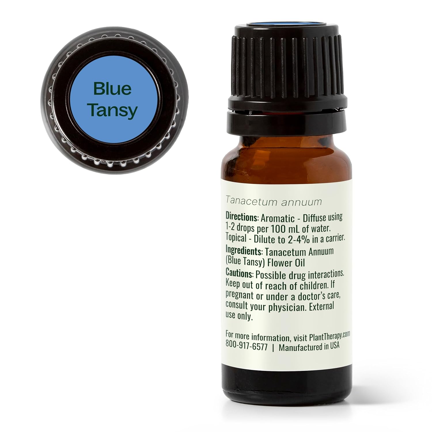 Plant Therapy Blue Tansy Essential Oil 100% Pure, Undiluted, 10 mL (1/3 oz), Herbaceous and Apple-Like Aroma, Great for Diffusers