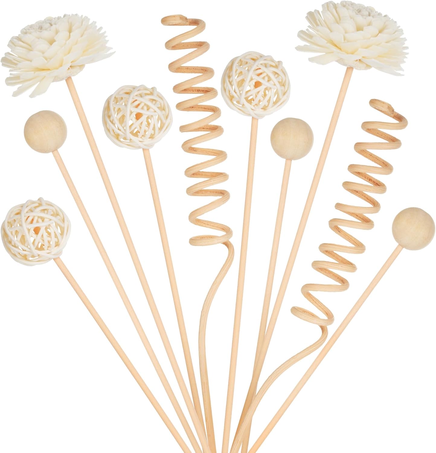 Reed Diffuser Stick,WUTAOBON 10Pcs 10Inch Natural Rattan Flower Reed Fragrance Diffuser Set, Fragrance Diffuser Replacement Rattan Sticks Home Decor (Primary Color)