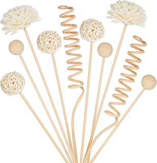 Reed Diffuser Stick,WUTAOBON 10Pcs 10Inch Natural Rattan Flower Reed Fragrance Diffuser Set, Fragrance Diffuser Replacement Rattan Sticks Home Decor (Primary Color)