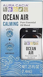 Aura Cacia Ocean Air Essential Oil Blend, Boxed 0.25 fl. oz. - Light Aroma, No Synthetic Fragrances