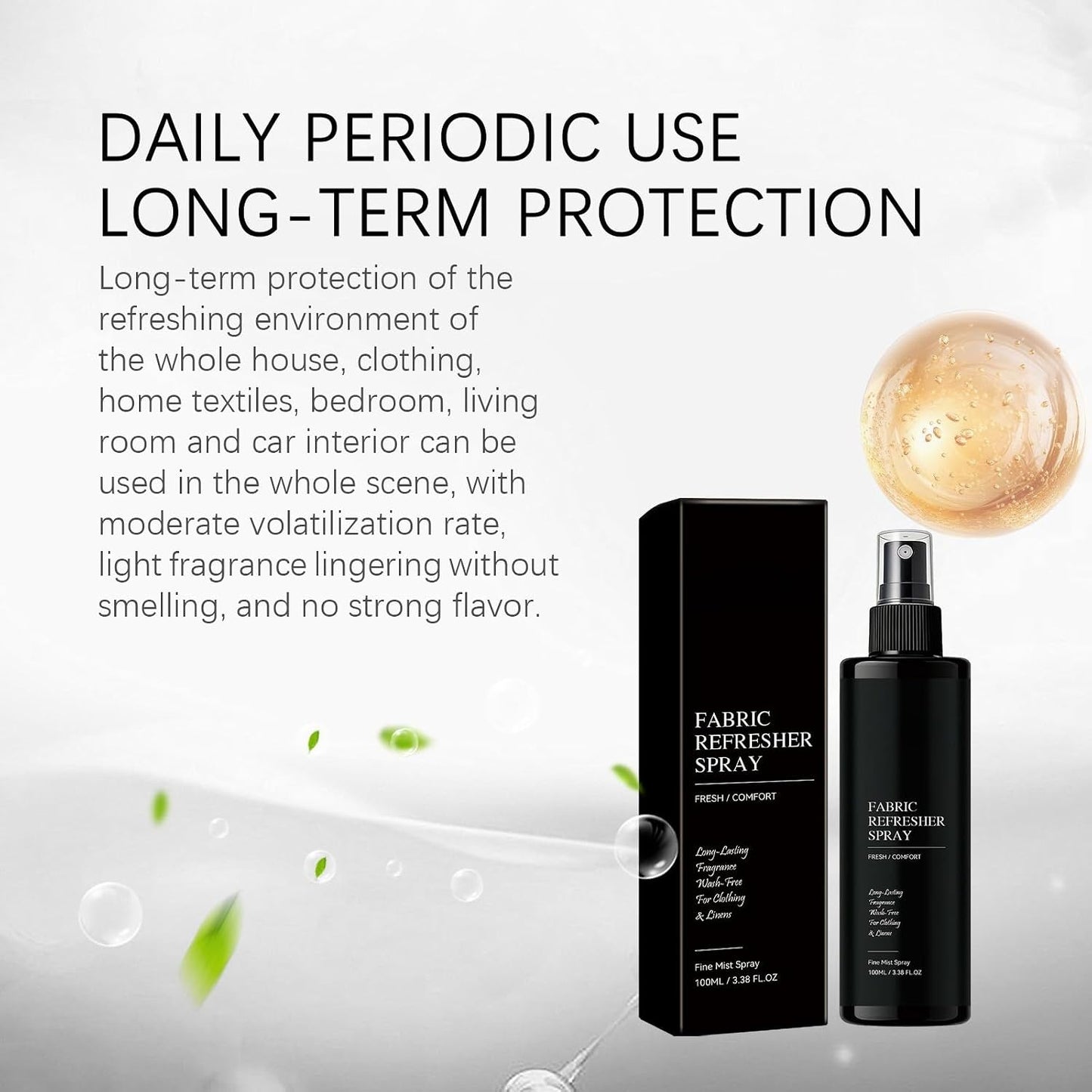 Long-Lasting Fabric Refresher and Room Spray, Odor Eliminating Fabric & Home Spray, Long-Lasting Fresh Scent, Pet-Friendly Formula, for Clothes, Curtains, Rugs, Bedding, 100ml (1Pcs)
