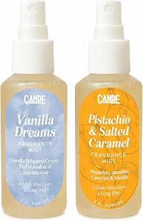 C&E Craft Scented Room Spray, Body & Linen Spray Set – 2 Pack of 2 oz Fragrance Mists – Home Air Freshener, Fabric & Pillow Spray, Long Lasting Scent (Vanilla Dreams & Pistachio & Salted Caramel)