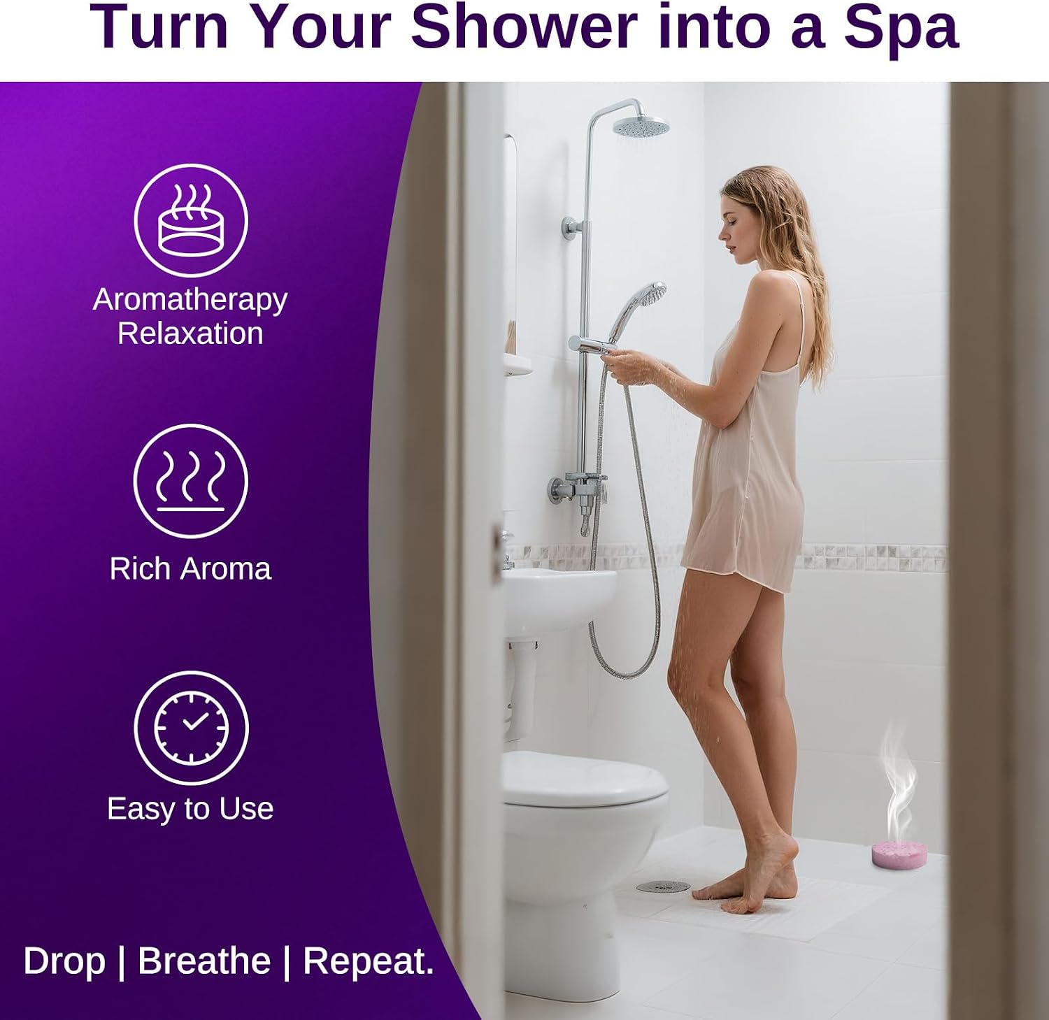 W&E Choice Shower Steamers Aromatherapy 8 Counts, Gifts for Women, Shower Bombs with Natural Essential Oils for Daily Relaxation & Stress Relief, Birthday Gifts for Wife, Mom