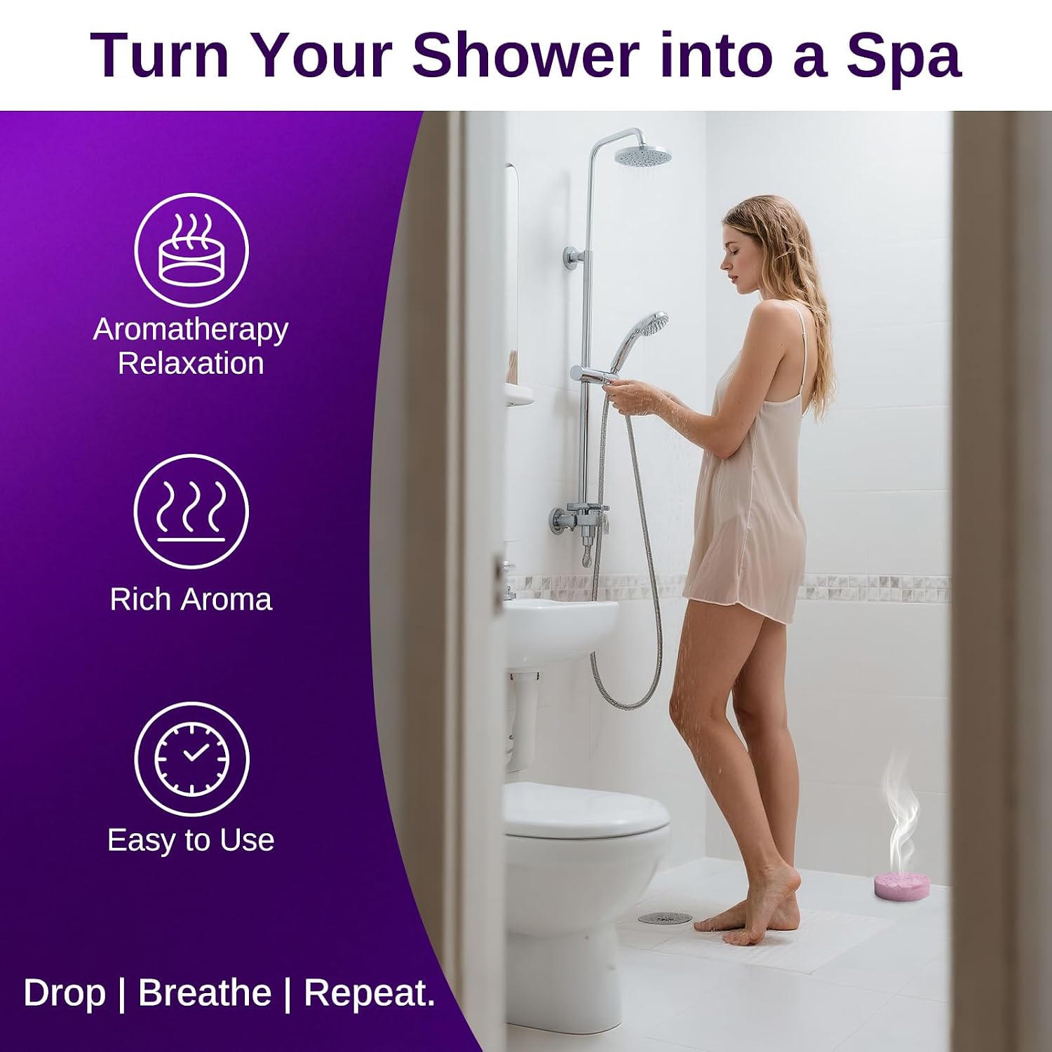 W&E Choice Shower Steamers Aromatherapy 8 Counts, Christmas Gifts for Women, Shower Bombs with Natural Essential Oils for Daily Relaxation & Stress Relief, Birthday Gifts for Wife, Mom