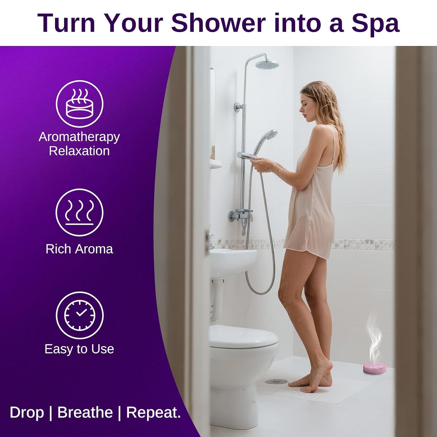 Shower Steamers Aromatherapy - Shower Bombs with Natural Essential Oils for Daily Relaxation & Stress Relief, Birthday Gifts for Women, Mom, Teen 8 Pack