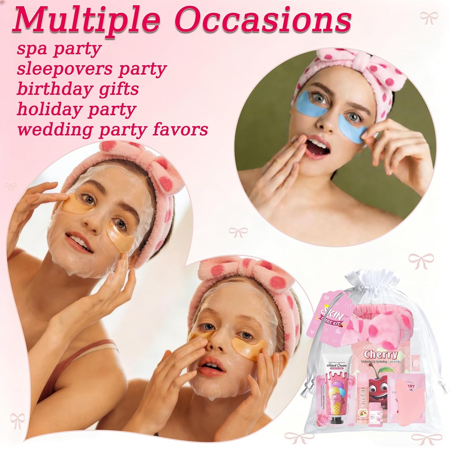 72 PCS Spa Party Supplies for Girls,Spa Party Favors Include Face Masks Skincare, Lip Balm, Under Eye Patches, Foot Bath Bomb,Spa Headband, Sleepover Party Supplies Spa Birthday Kit for Women