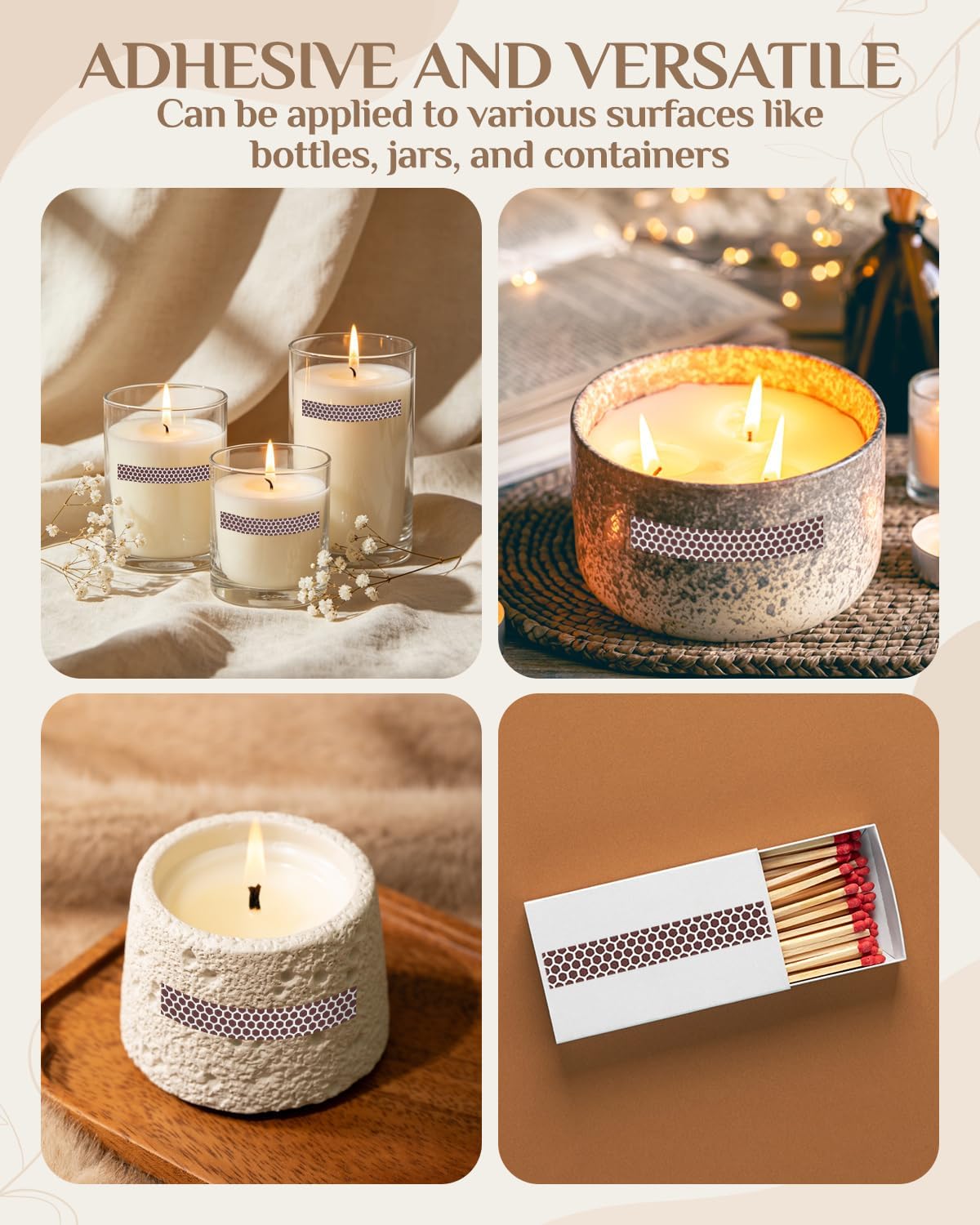 42 PCS Match Striker Stickers, Match Striker Paper with Adhesive, Ideal for Fireplace Matches (Rectangle)