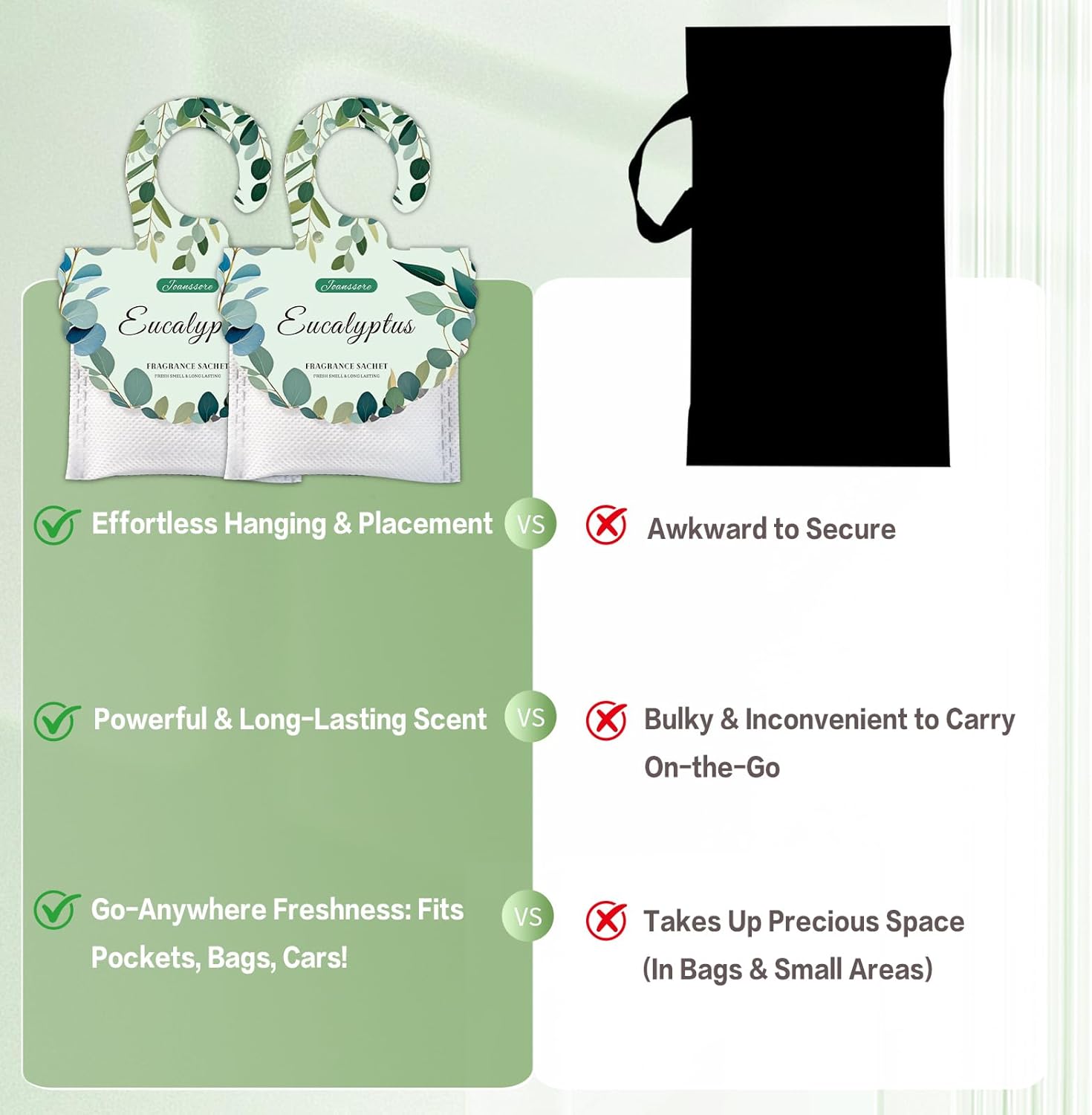 15 Packs Eucalyptus Scented Sachets Bag for Drawers and Closets, Home Fragrance Sachet, Long-Lasting Hanging Closet Deodorizer Smell Goods for House