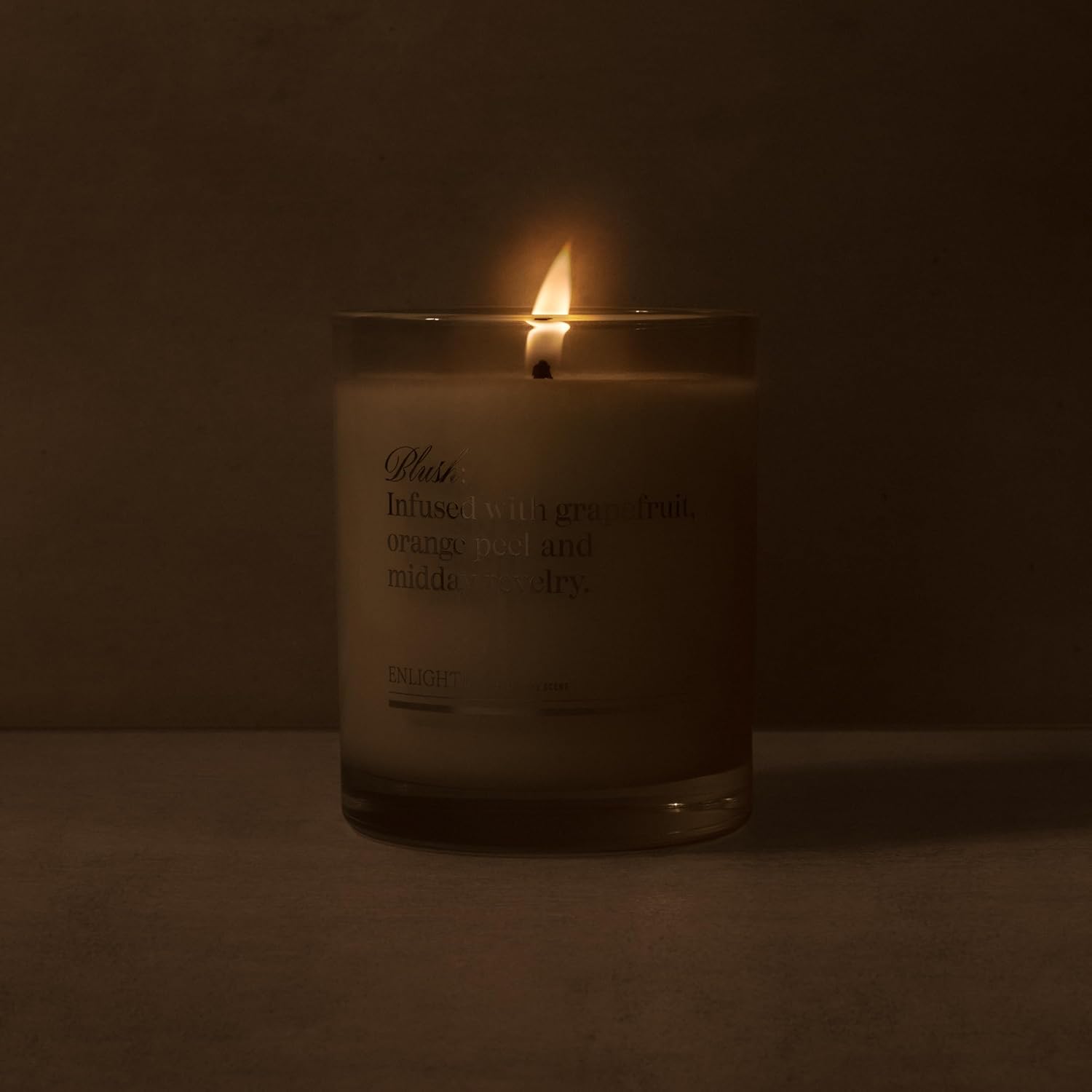 Enlighten Blush Candle | Luxurious Orange Peel, Tangerine & Grapefruit Scent | Double Scent Load for Enhanced Aroma | Eco-Friendly, Hand-Poured Soy Wax | 12oz Glass Tumbler | Made in USA
