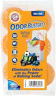 Arm & Hammer OdorBusterz® Odor Eliminator Balls, Clean Burst, 6 Count – Baking Soda Odor Control for Closets, Drawers, Hampers & Small Spaces