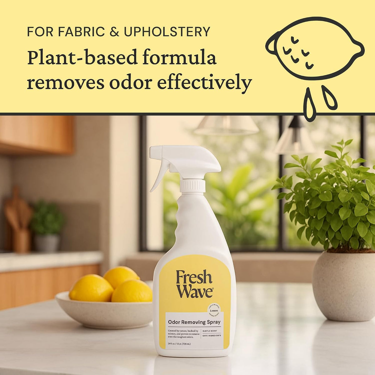 Fresh Wave Odor Eliminator Spray for Room &amp; Fabric, 24 oz, Lemon