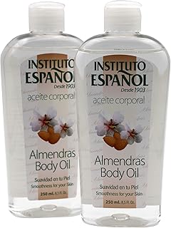 Instituto Español Almond Body Oil, Smoothness for Your Skin, Moisturizer, 2-Pack of 8.5 FL Oz Each