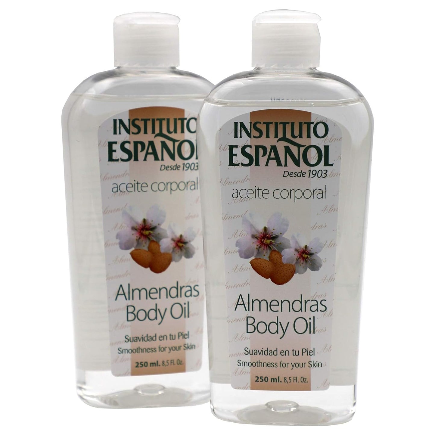 Instituto Español Almond Body Oil, Smoothness for Your Skin, Moisturizer, 2-Pack of 8.5 FL Oz Each