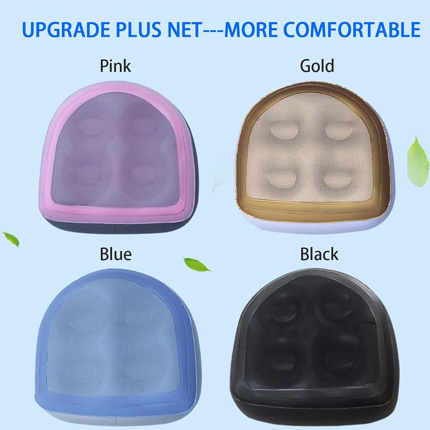 Inflatable Hot Tub Seat Booster with Suction Cups & Mesh Cover, Dual Use Inflatable Hot Tub Cushion Seat, Non Slip Blow Up Pillow Hot Tub Chairs Accessories for Adults Elderly Spa Bathtub