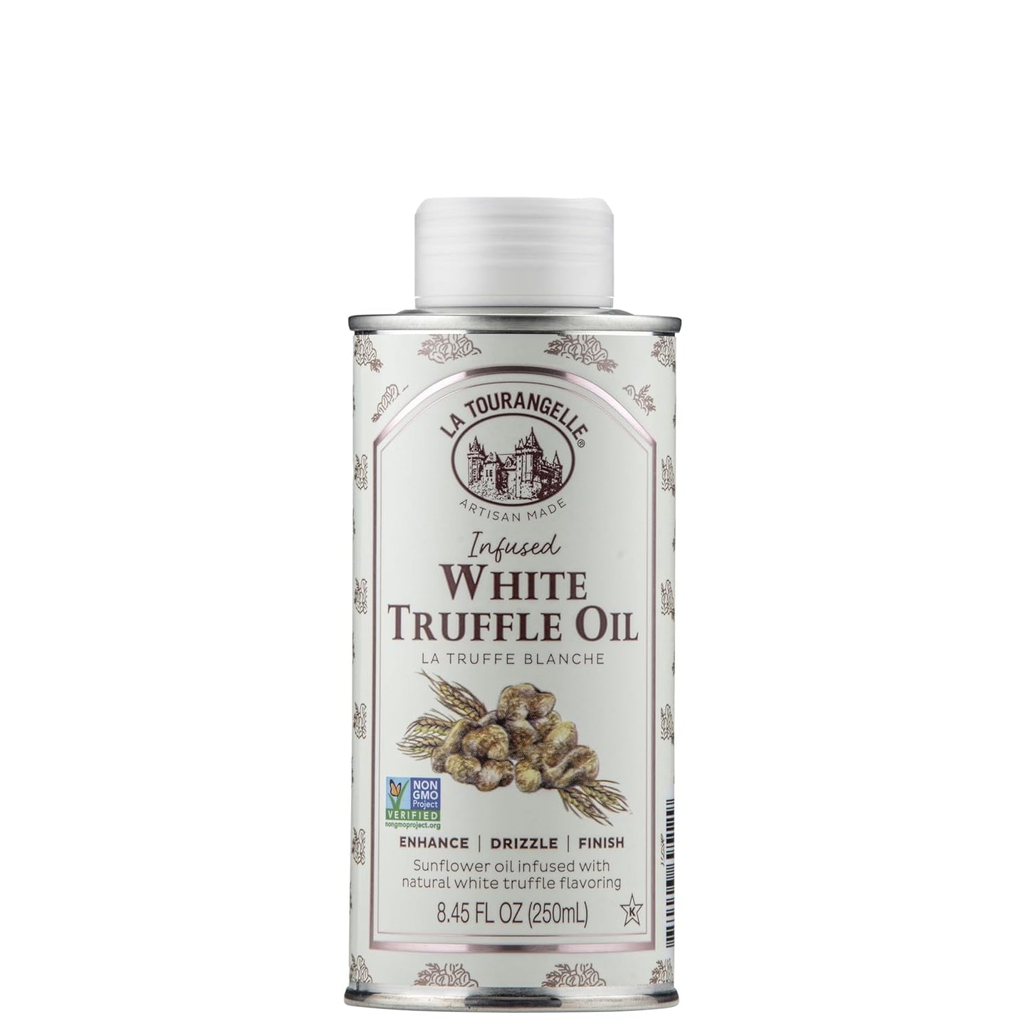 La Tourangelle, White Truffle Oil, Complex Gourmet Earthy Flavor for Drizzling over Pasta, Popcorn, Vegetables, Potatoes, Soup and More, 8.45 Fl Oz