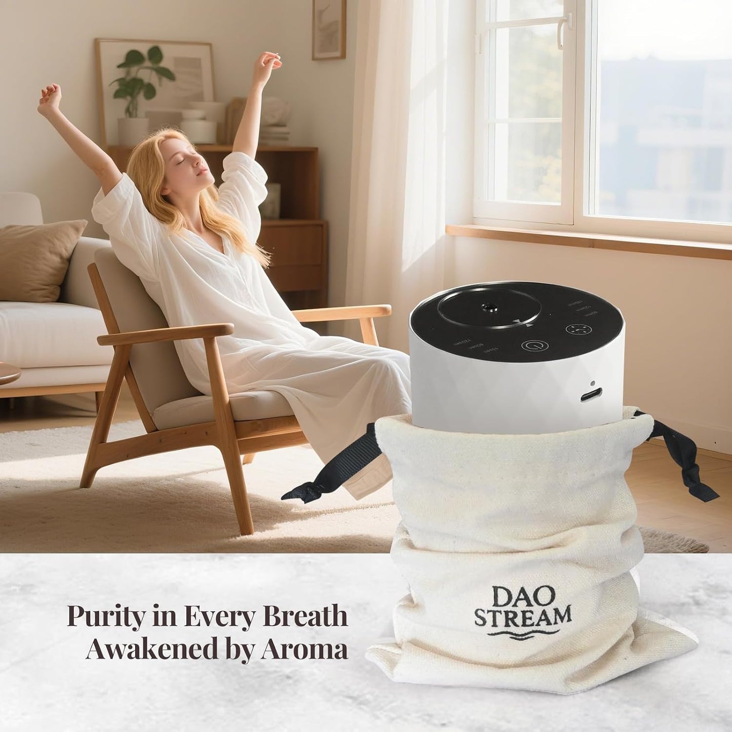 Waterless Essential Oil Diffuser - Portable Aromatherapy Scent Machine with 3 Mist Modes & Timer