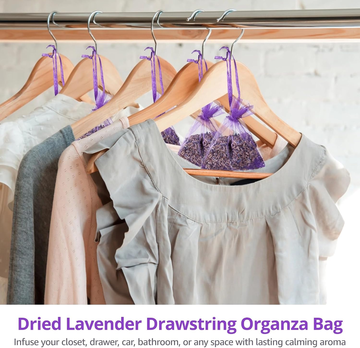 120 Pack Dried Lavender Bags, Lavender Sachet Bags for Drawers and Closets, Natural Dried Lavender Buds Bags, Lasting Fragrance Lavender Scented Sachets for Wardrobes Closet Drawer Car