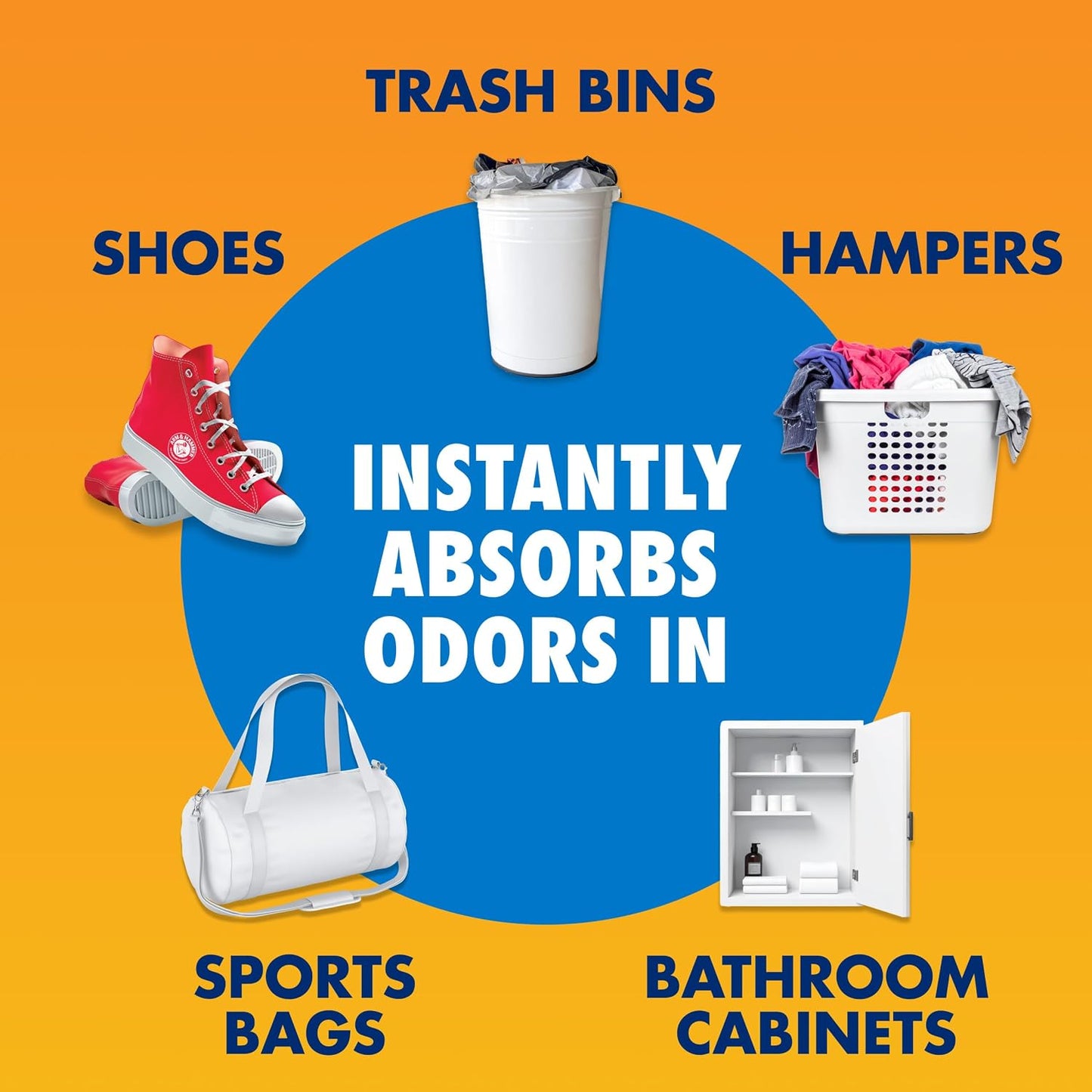 ARM & HAMMER Fresh Effects Odor Neutralizing Baking Soda Pouches, Long-Lasting Fragrance-Free Odor Absorber for Shoes, Cars, Home & Small Spaces, 5 Count