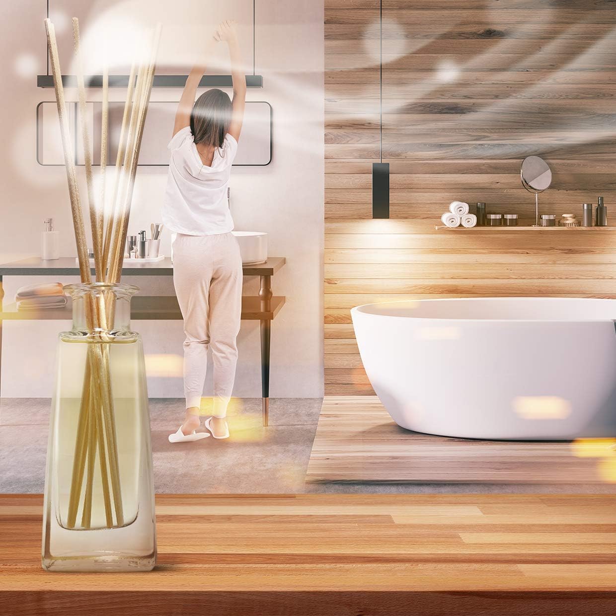 Lemongrass Diffuser - Set 3x3.4 Fl Oz - Fresh & Long Lasting Fragrance - Diffuser with Natural Essential Lemongrass Oil - Good for Aromatherapy - Spa - Home Set wich 3 pc for 100 ml