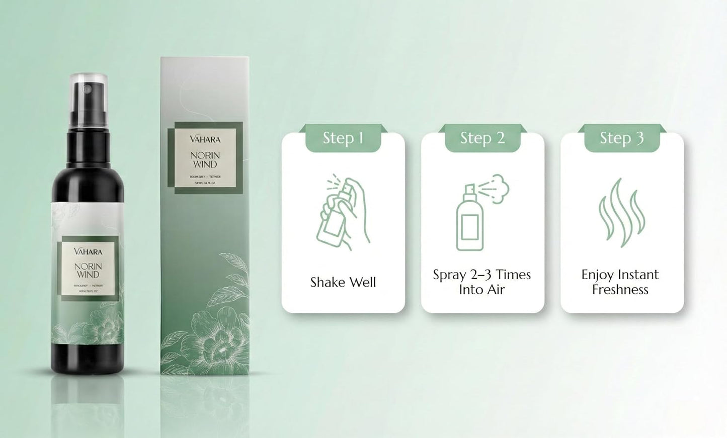 Luxury Linen & Room Spray – Long-Lasting Water-Based Home Fragrance with Essential Oils – Non-Toxic Air Freshener & Natural Odor Eliminator for Bedding & Rooms (3.38 FL OZ, Norin Wind)
