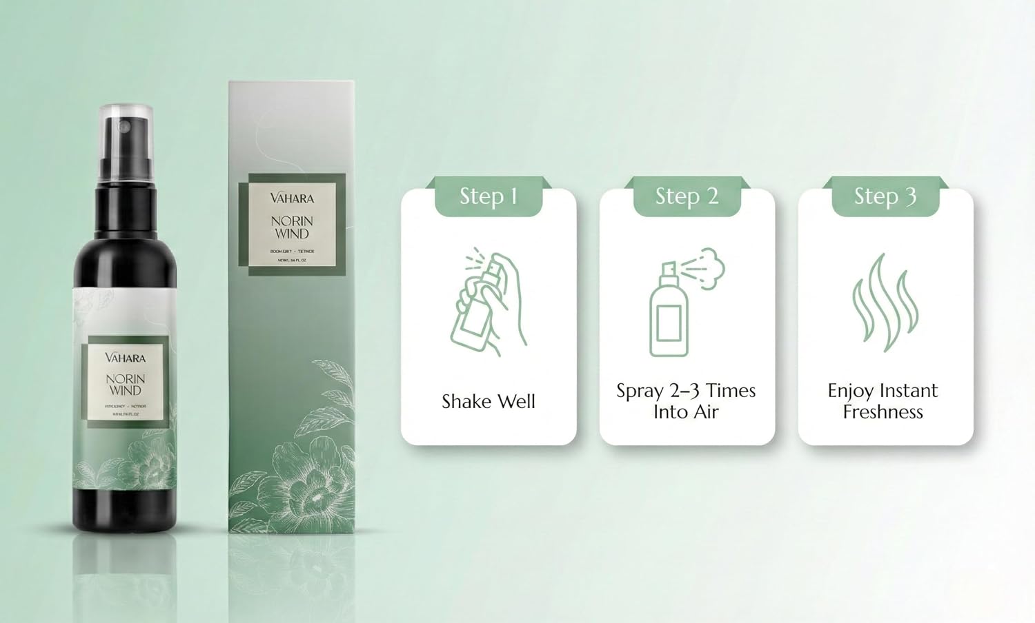 Luxury Linen & Room Spray – Long-Lasting Water-Based Home Fragrance with Essential Oils – Non-Toxic Air Freshener & Natural Odor Eliminator for Bedding & Rooms (3.38 FL OZ, Norin Wind)