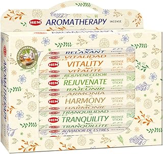 HEM Aromatherapy Gift Incense Sticks |120 Sticks, 6 Boxes Inside| 9 Inches Long, 20g per Box - Perfect for Meditation,Rituals & Cleansing | Promote Tranquility & Balance, Unwind & Find Inner Peace |