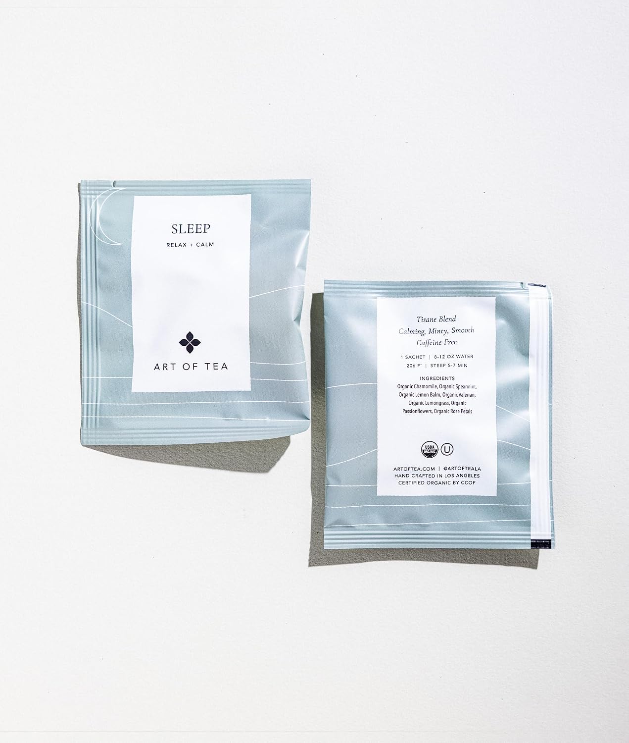 Art of Tea Sleep Tea Bags 50 Count, Caffeine Free Herbal Bedtime Tea with Chamomile, Lavender & Valerian Root, Premium Pyramid Sachets