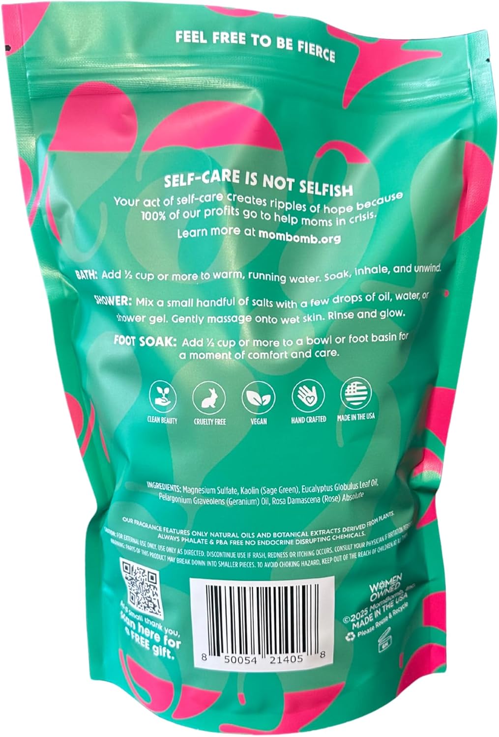 Mom Bomb Eucalyptus and Rose Epsom Salt Bath Soak – Natural Magnesium Salt with Essential Oils – Relaxing Aromatherapy for Stress Relief, Muscle & Foot Soak – Made in USA, 3 lbs