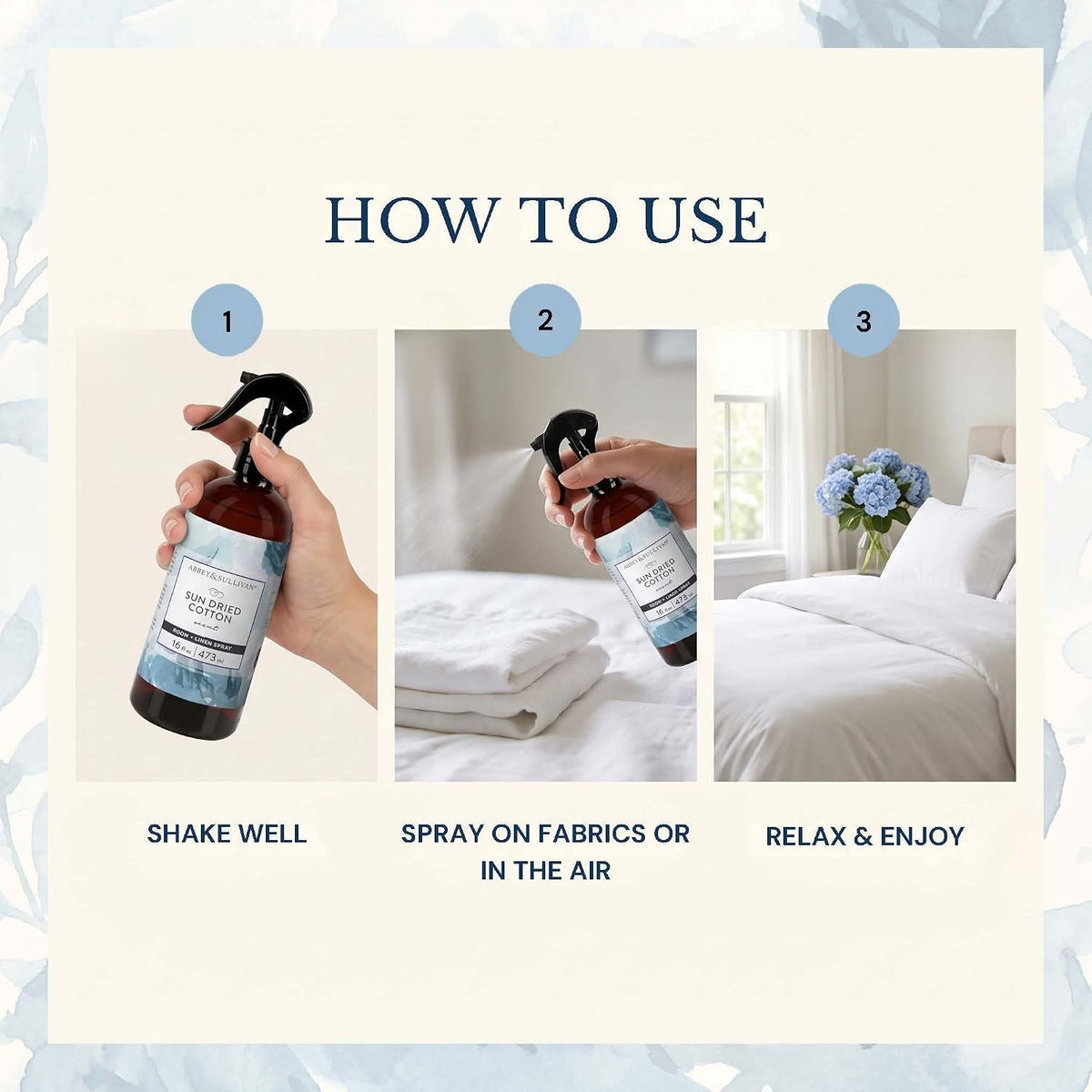 Abbey &amp; Sullivan Linen Spray, Sun Dried Cotton, Pack of 2, 16 oz