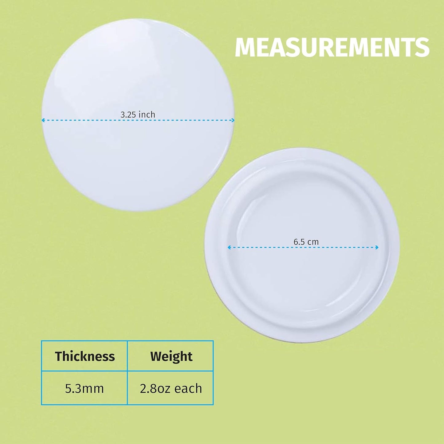 2 Pieces Reusable Mug Lids for Ceramic Mugs, 11 Ounce White Ceramic Cup Lid, Drink Cover for Outdoors, Cup Cover to Keep Warm, Fits Mug with Outside Diameter 3.25 Inch, Best for Hot and Cold Beverage