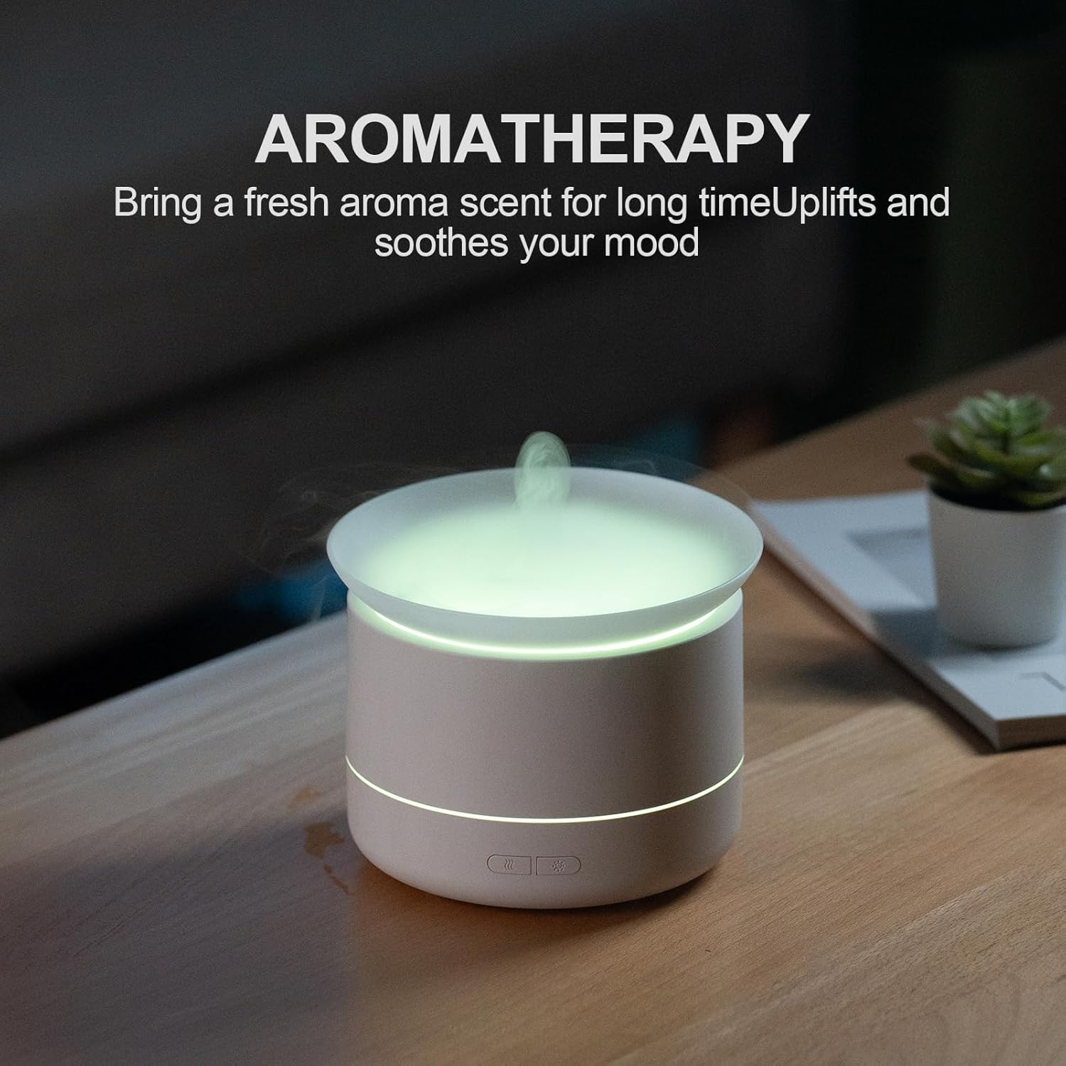 200ml Essential Oil Diffuser, Quiet Aromatherapy Mist Diffusers for Essential Oils, Cool Mist Air Humidifier Ultrasonic Oil Diffuser, 7 Colors Light for Bedroom, Home Office SPA Yoga (White)