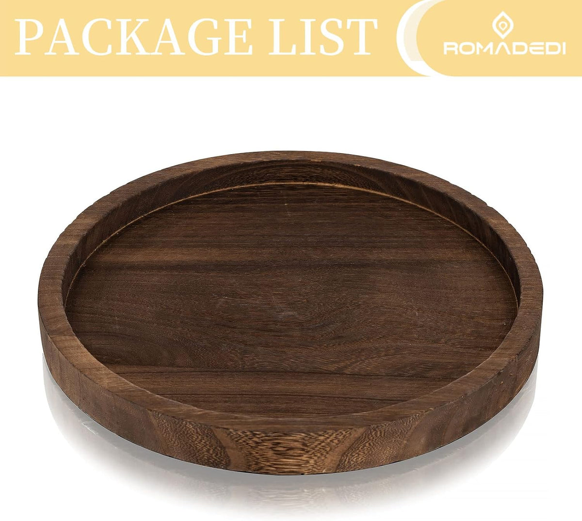 Romadedi Rustic Wood Decorative Candle Tray, 11 in