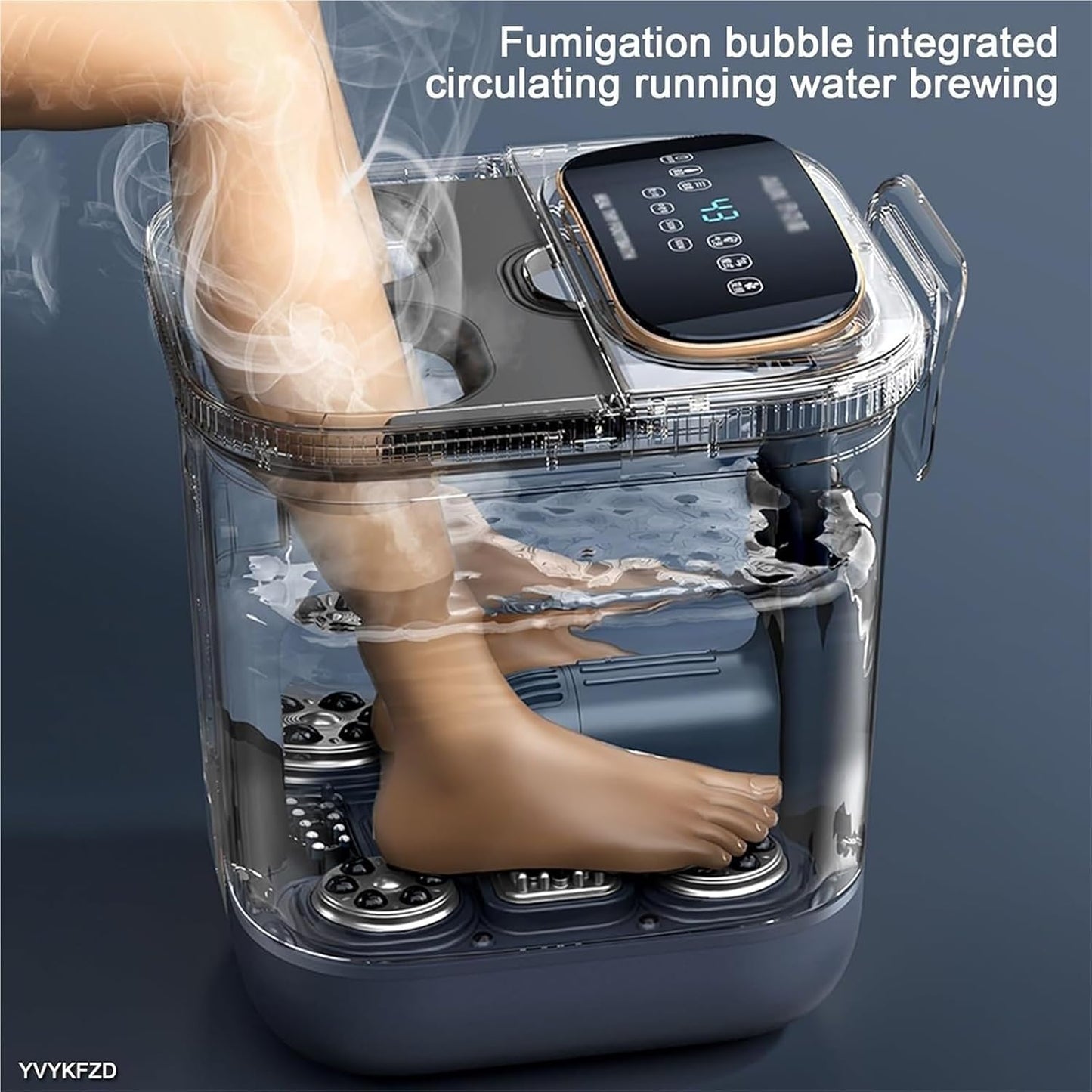 Foot Spa Bath Massager with Heat， Portable Foot Soak Tub with Heat Red Light Temperature Control Bubbles(Black)