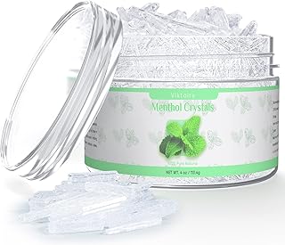 Menthol Crystals 4 oz, 100% Pure Organic Mint Crystals | Great for Making Shower Steamers, Creams and Soaps