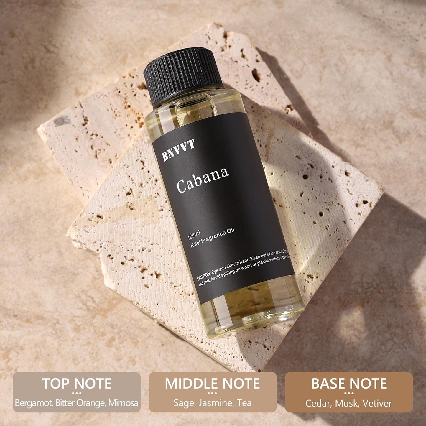 Hotel Diffuser Oil Cabana - The Iconic 5-Star Hotel Coastal Blend - Lemon Bergamot Sea Breeze - 120 mL Premium Fragrance Oil for Ultrasonic and Waterless Diffusers and Crafting