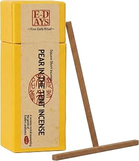 Square Incense Sticks - Goose Pear Tent Incense in Small Box Ancient Chinese Imperial Formula 60g (Approx. 81 Sticks, 10.5cm, 30 Min Burn Time) Aromatherapy for Sleep, Relaxation, Home