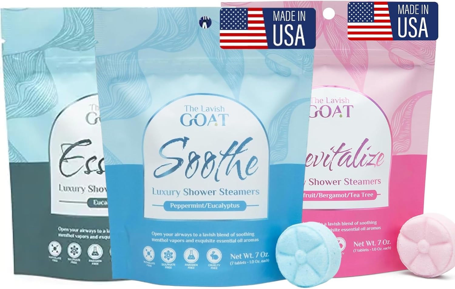 The Lavish Goat USA Made Shower Steamers 21 Count – Aromatherapy Shower Bombs - Tablets for Relaxation & Stress Relief