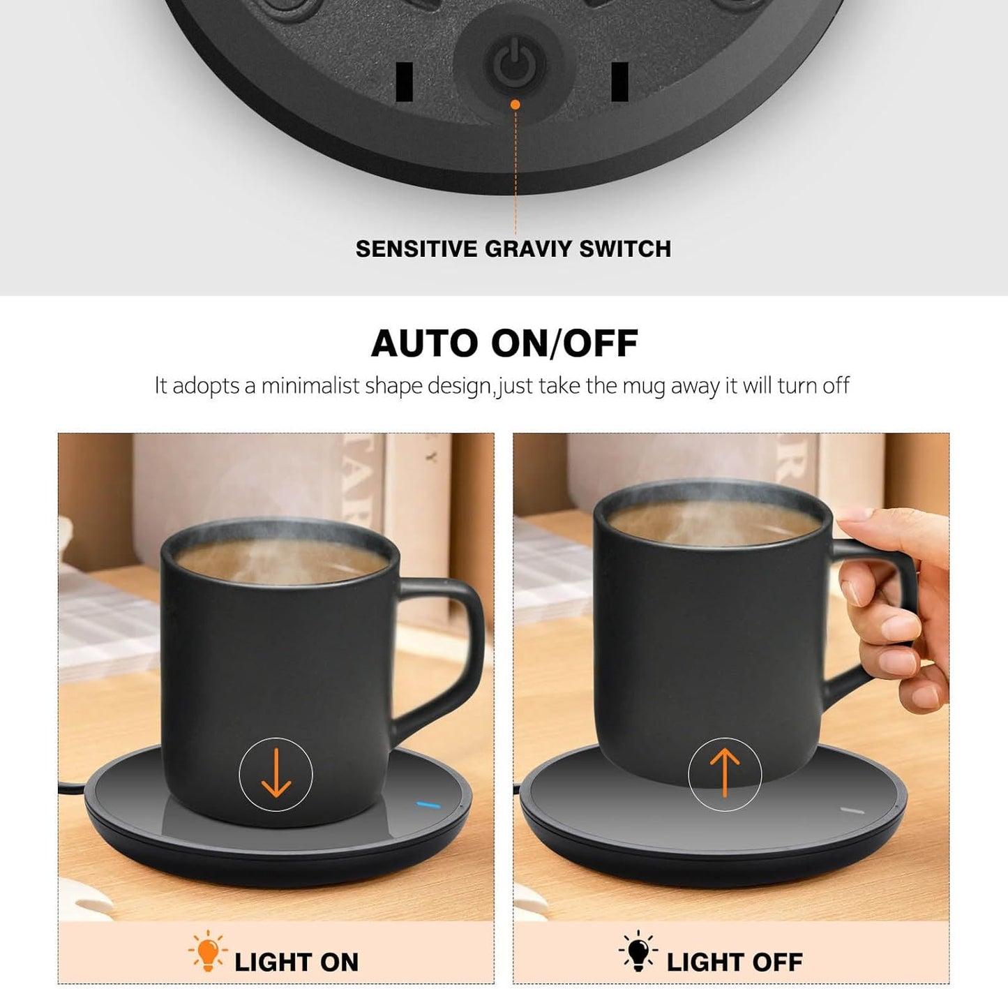 Lesipee Coffee Mug Warmer with Auto Sensor, Smart Coffee Cup Warmer for Desk, Electric Beverage Warmer Plate, Coffee Warmer Auto Shut Off, Candle Warmer for Office Home for Friends